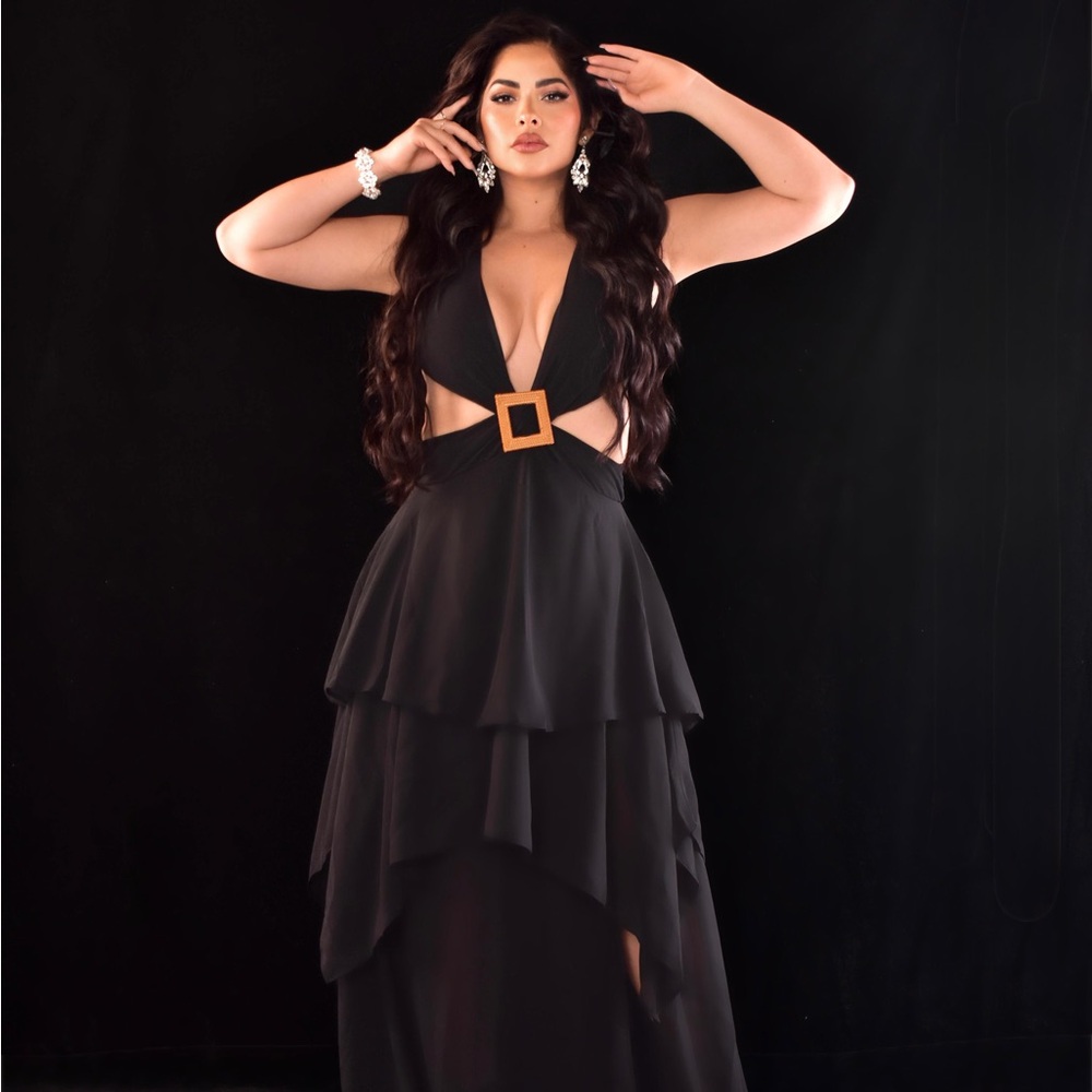 Black Tiered Maxi Dress